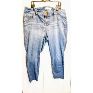 TORRID First at Fit Jeggings Skinny Denim Jeans 3 Button Closure Size 22 Short